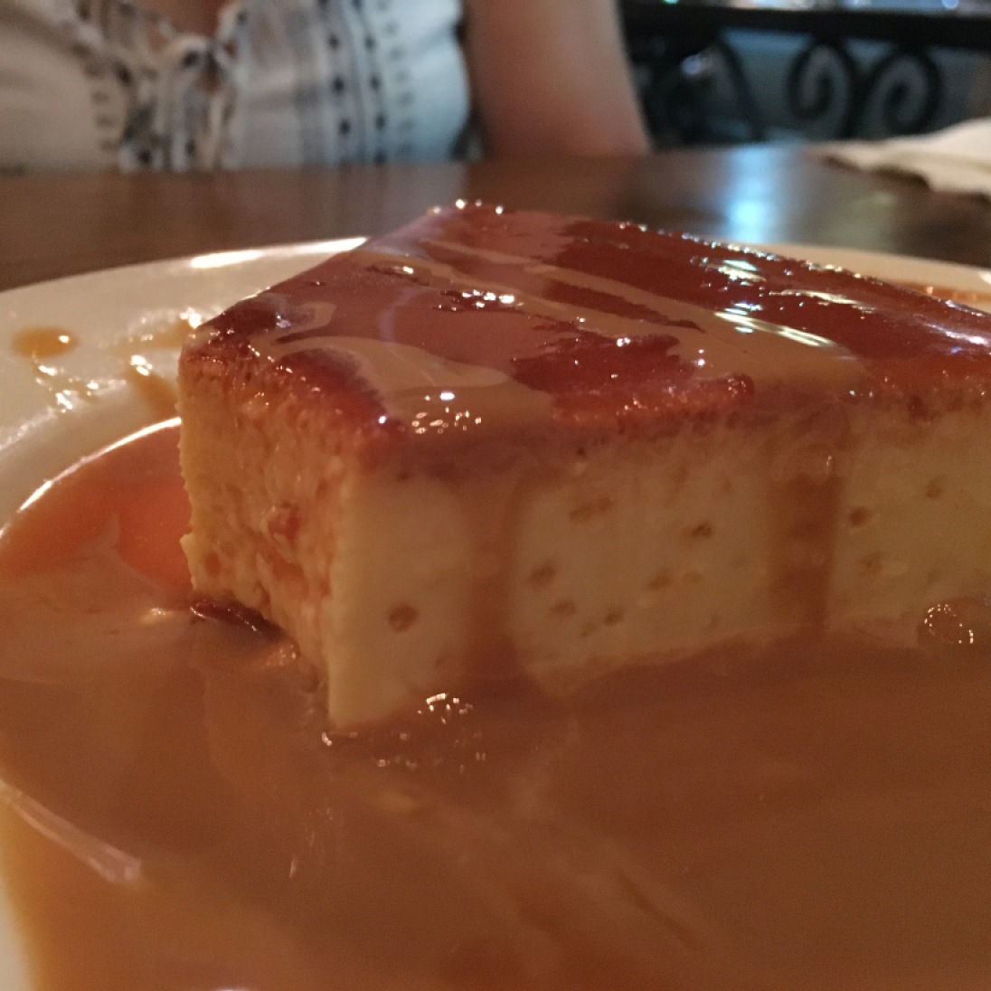 The meal ended with flan, but not just any flan. Dulce de leche flan.
